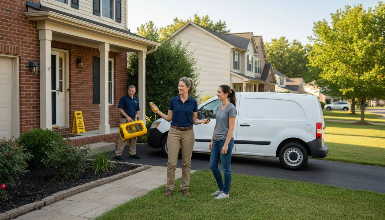 Residential water damage restoration in Bishop Hill, IL